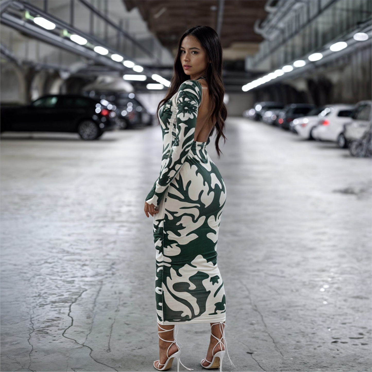 Riley - Sculpted Glam Midi Dress
