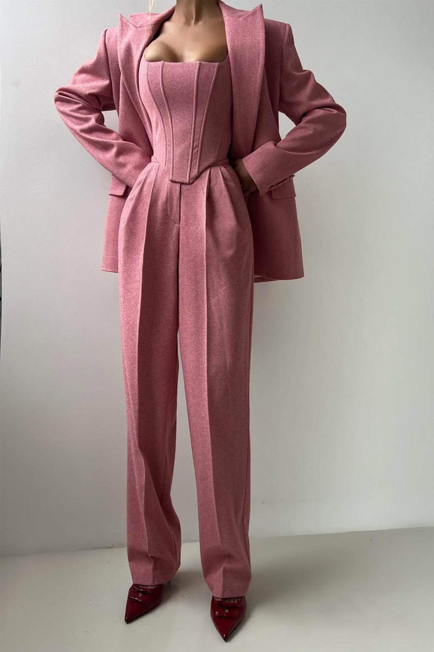 Luna - Elegant driedelig set met een double-breasted blazer