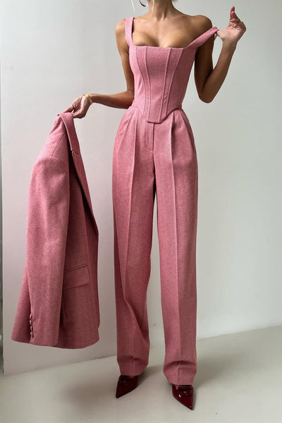 Luna - Elegant driedelig set met een double-breasted blazer