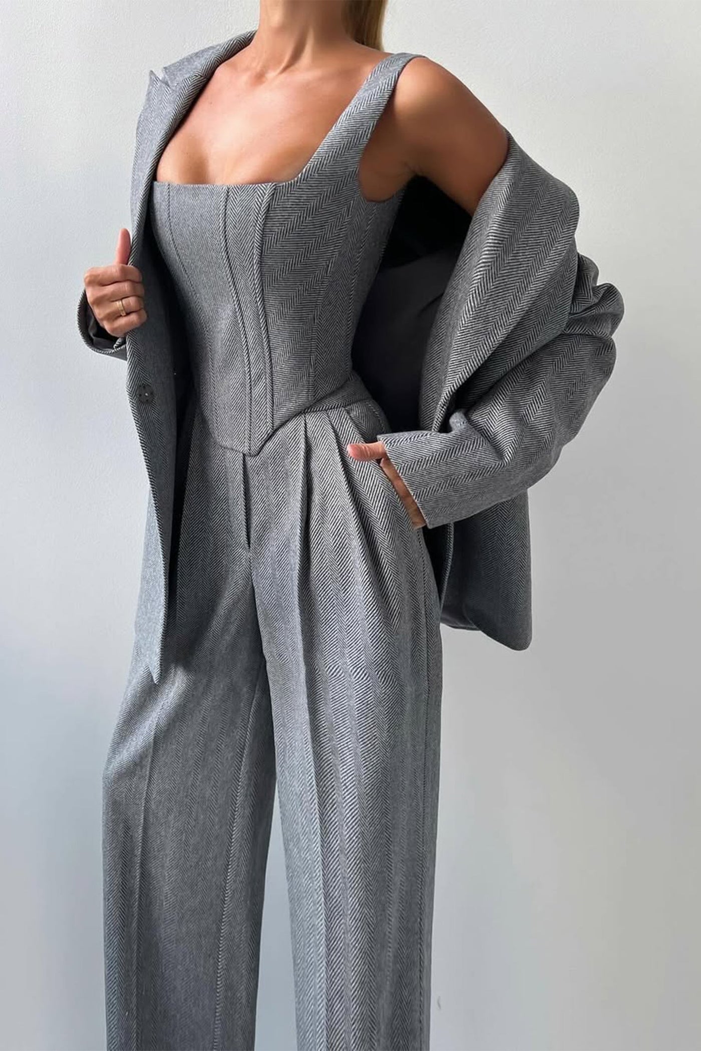 Luna - Elegant driedelig set met een double-breasted blazer