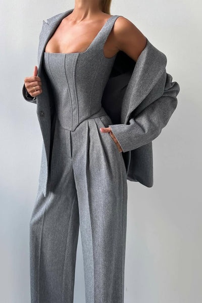 Luna - Elegant driedelig set met een double-breasted blazer