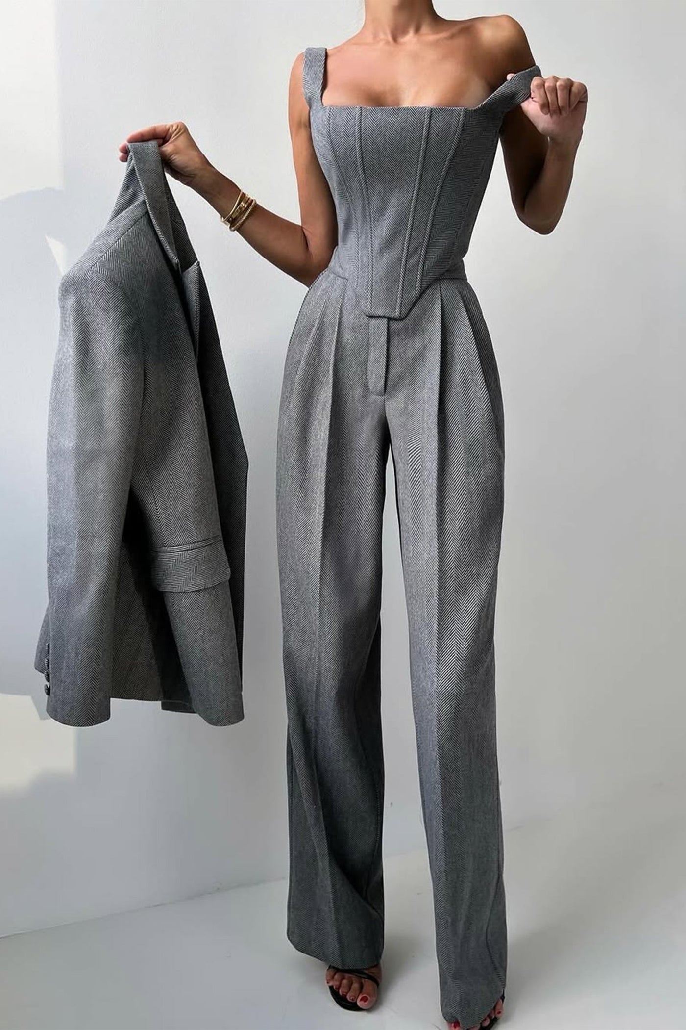 Luna - Elegant driedelig set met een double-breasted blazer