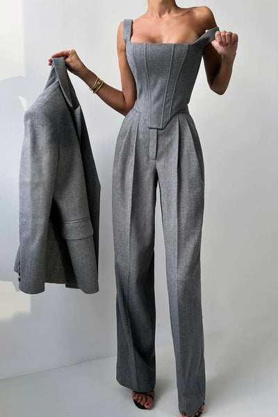 Luna - Elegant driedelig set met een double-breasted blazer
