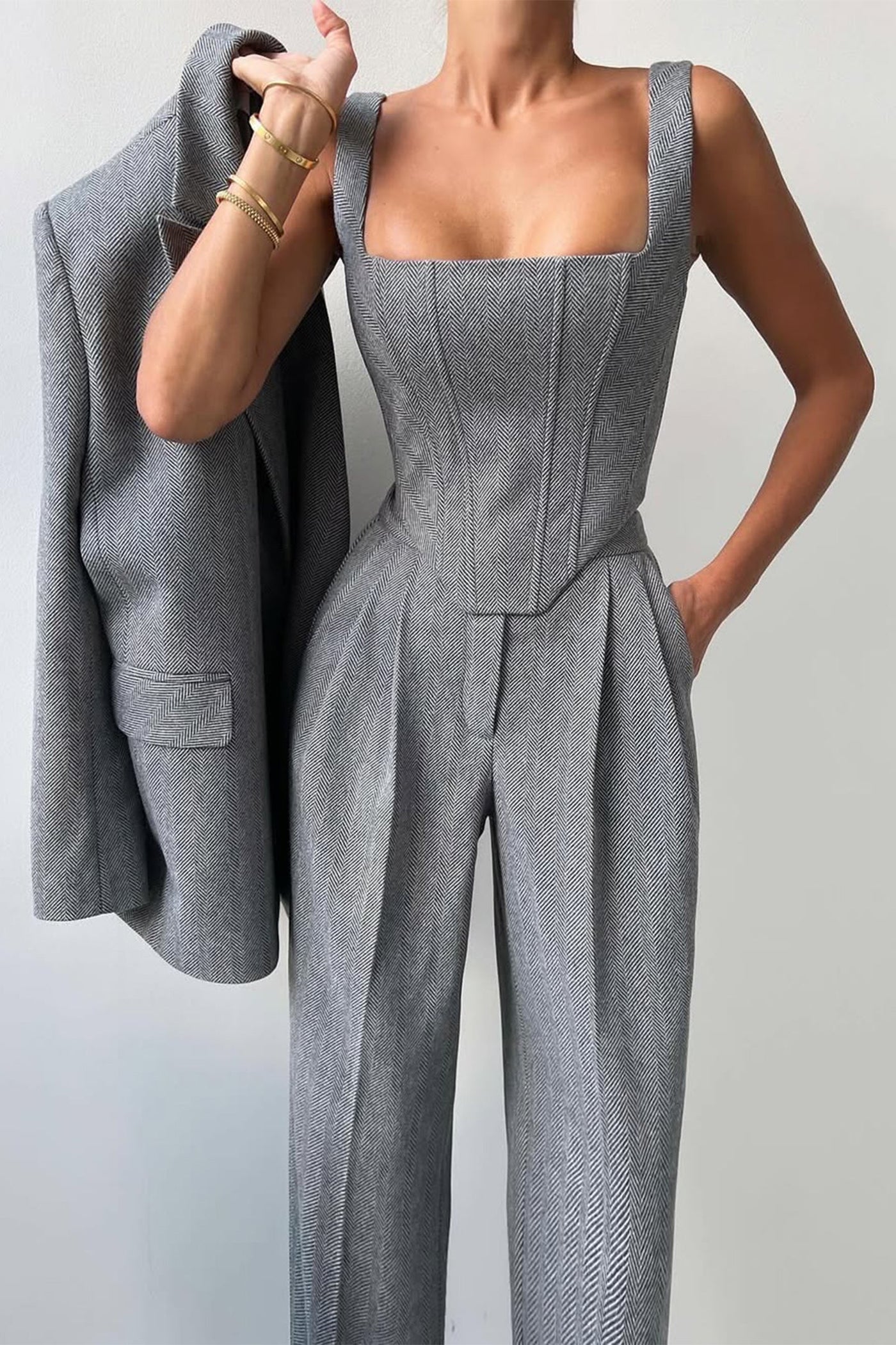 Luna - Elegant driedelig set met een double-breasted blazer