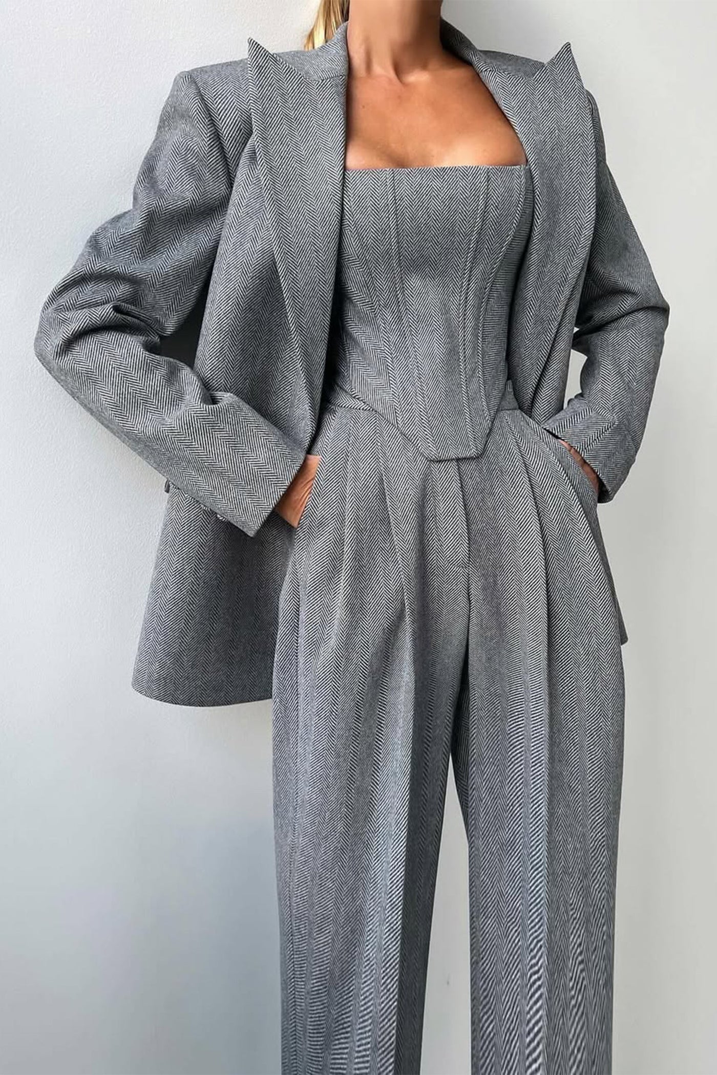 Luna - Elegant driedelig set met een double-breasted blazer