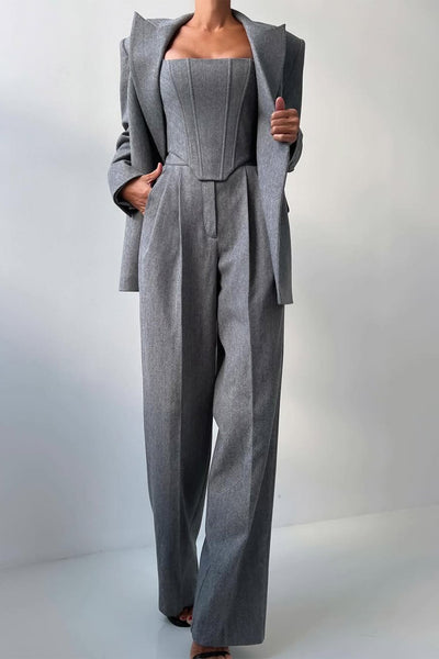 Luna - Elegant driedelig set met een double-breasted blazer