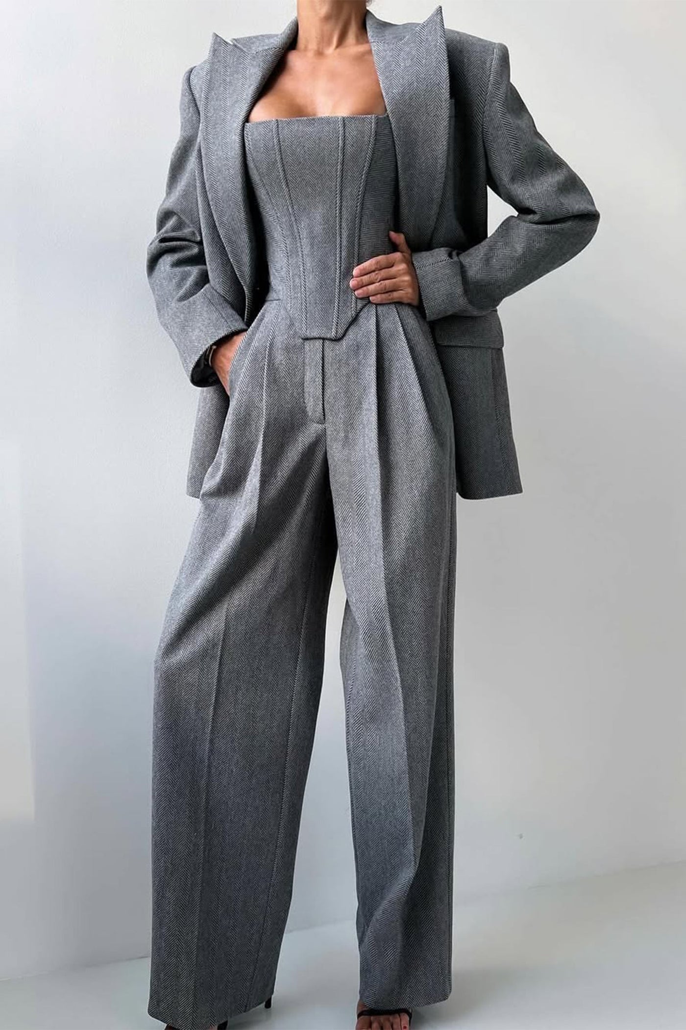Luna - Elegant driedelig set met een double-breasted blazer