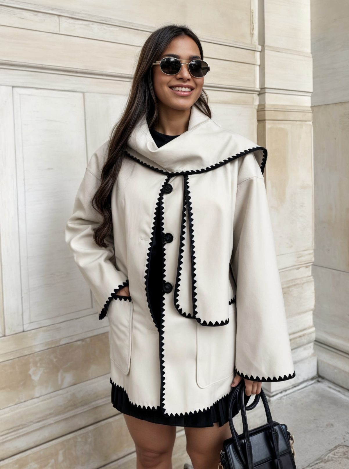 Sophia | Stylish Women's Coat with Scarf